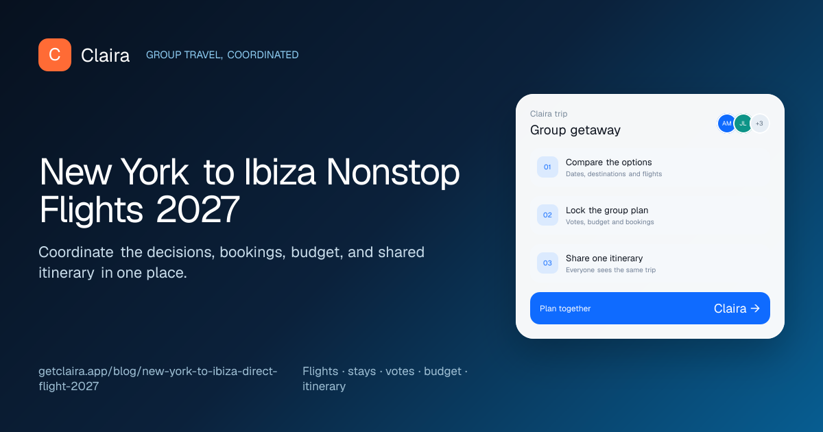 New York to Ibiza Nonstop Flights in 2027: What Groups Should Know Claira guide preview